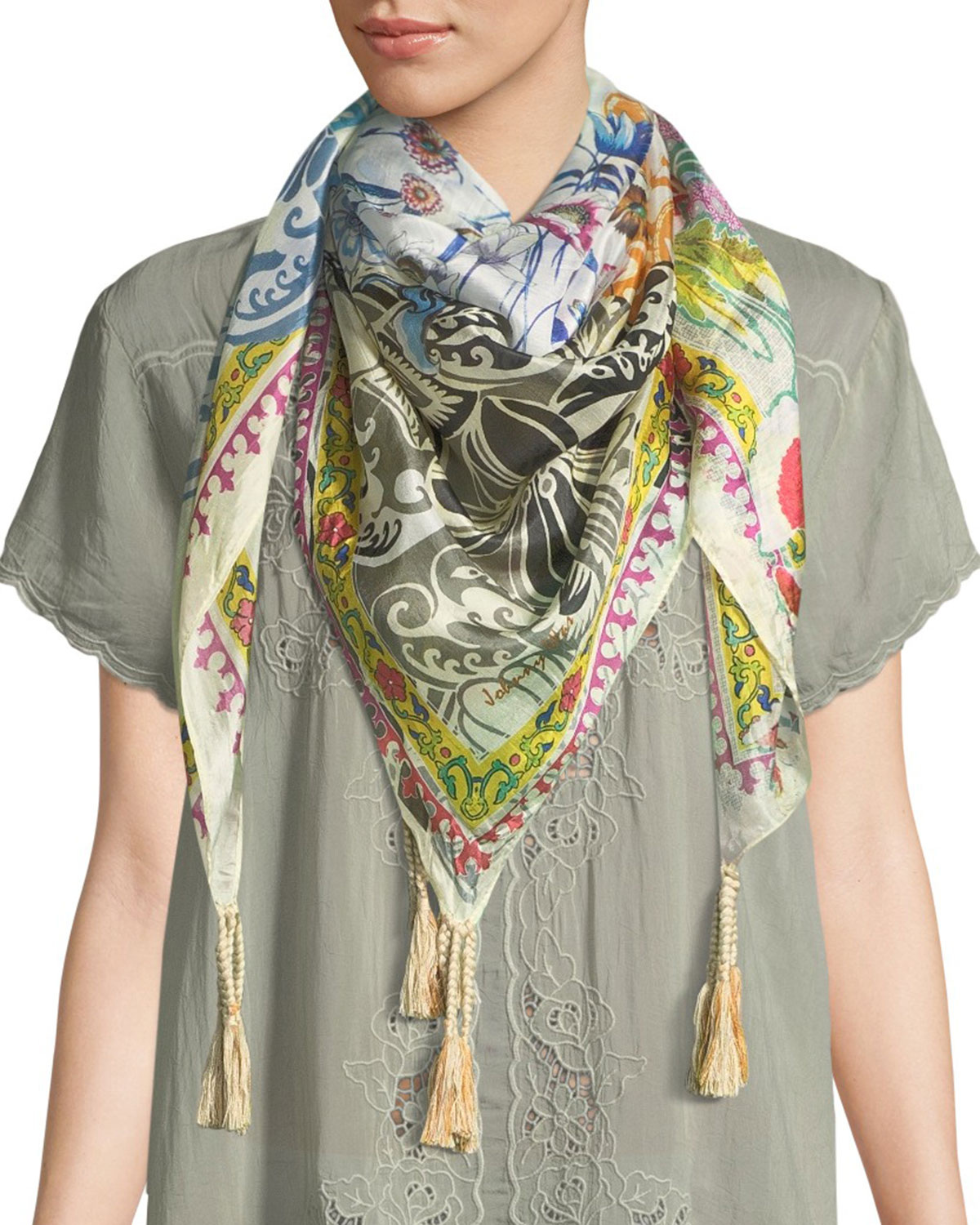 Johnny Was Damour Silk Georgette Scarf