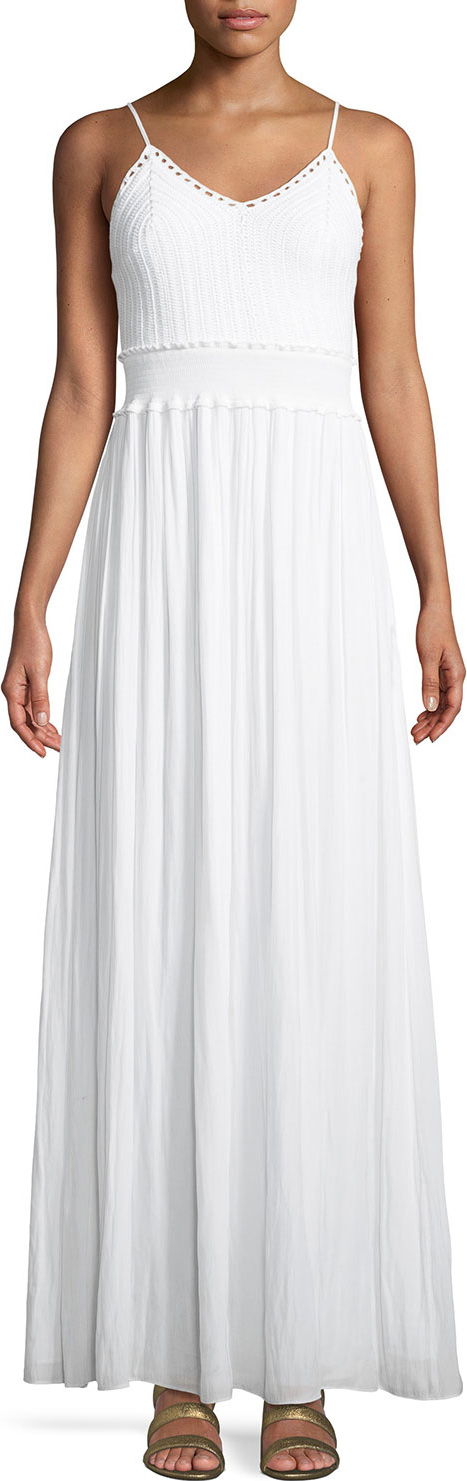 Ramy Brook Stella Crochet-Top A-Line Long Dress