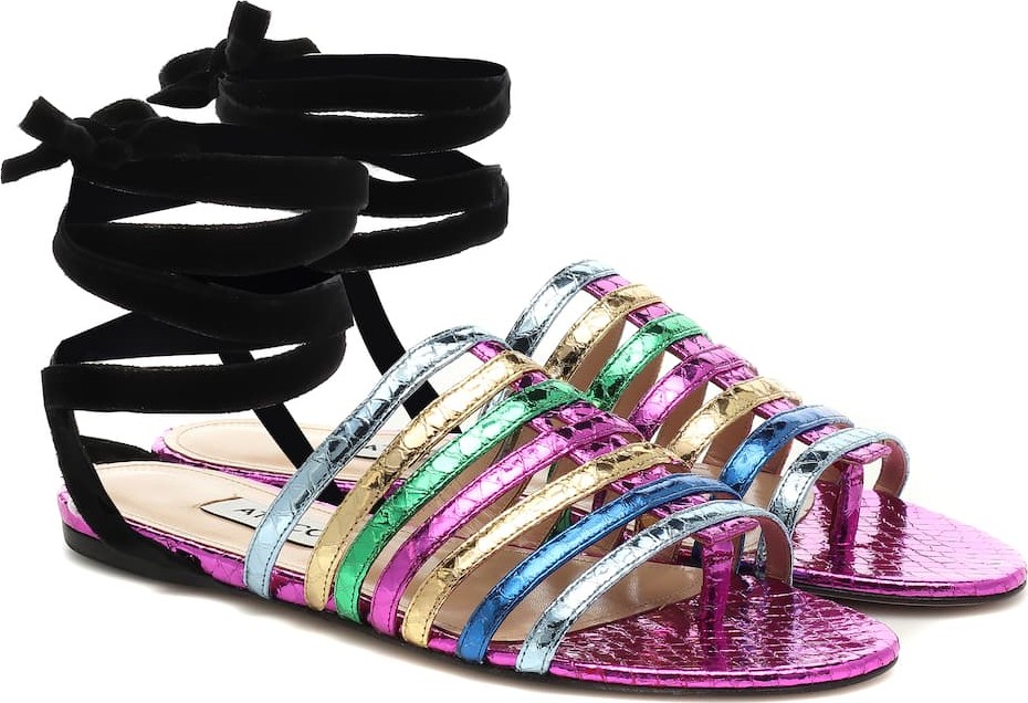 Attico Metallic leather sandals