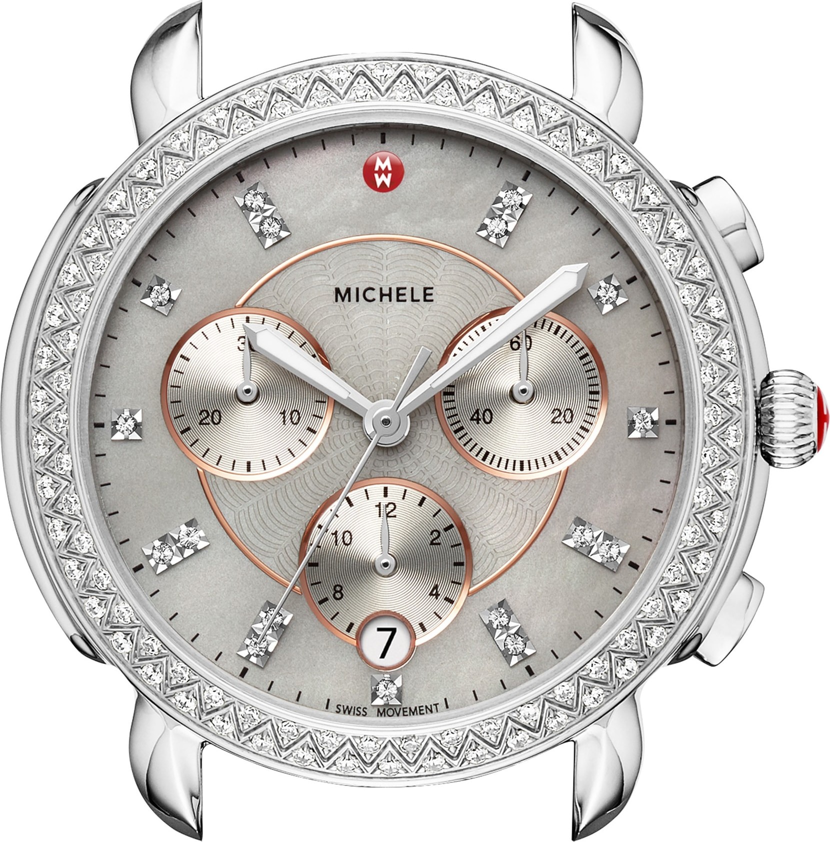 MICHELE Sidney Chrono Diamond Diamond Dial Watch Case, 38mm