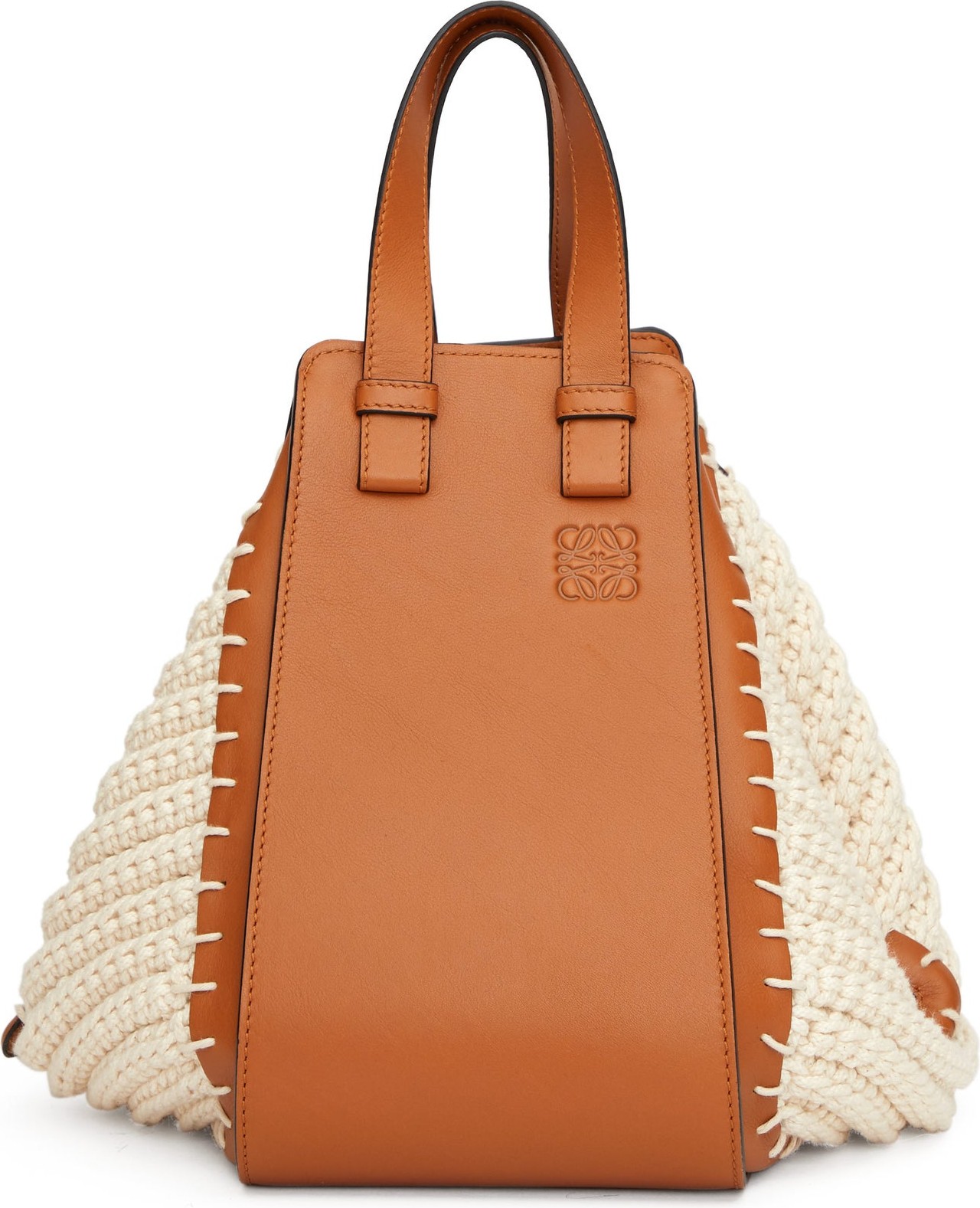 LOEWE Hammock knitted-panels leather bag