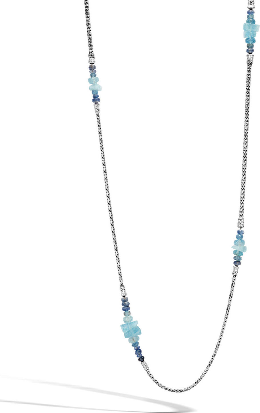John Hardy Classic Chain Silver Long Mixed-Stone Necklace, 36"