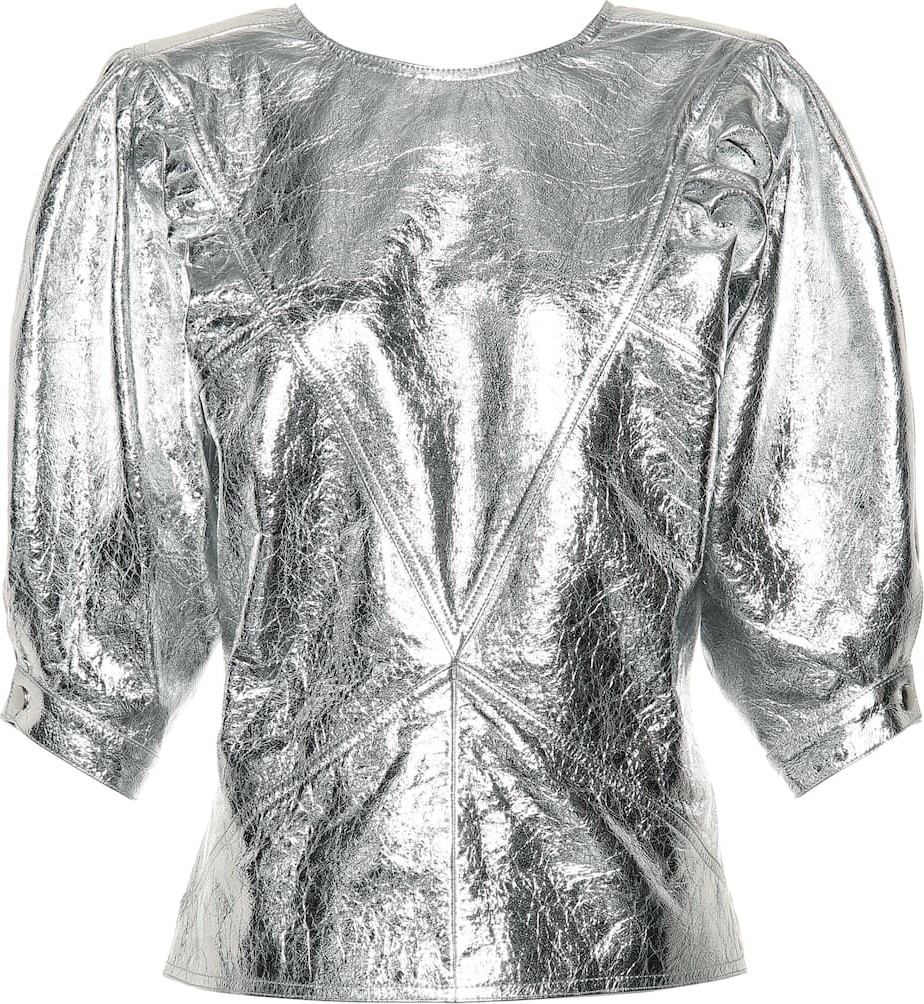 Isabel Marant Metallic leather top