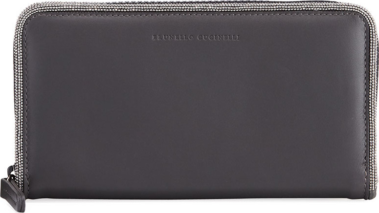 Brunello Cucinelli Large Leather and Monili Wallet