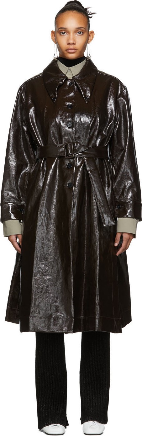 Lemaire Brown Long Shirt Coat