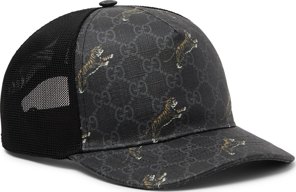 Gucci Monogrammed Coated-Canvas and Mesh Baseball Cap