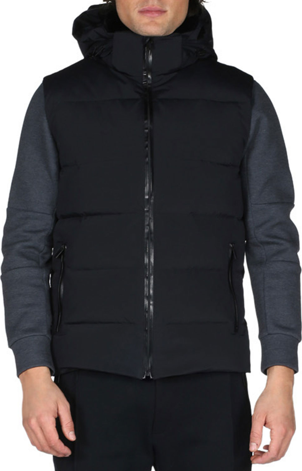 Fendi Karlito Hooded Down Ski Vest, Black