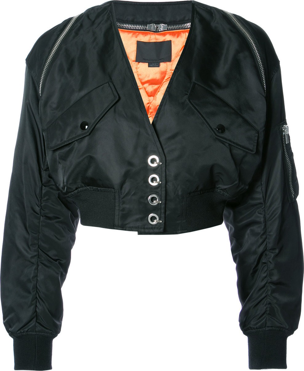 Alexander Wang V-Neck cropped bomber jacket