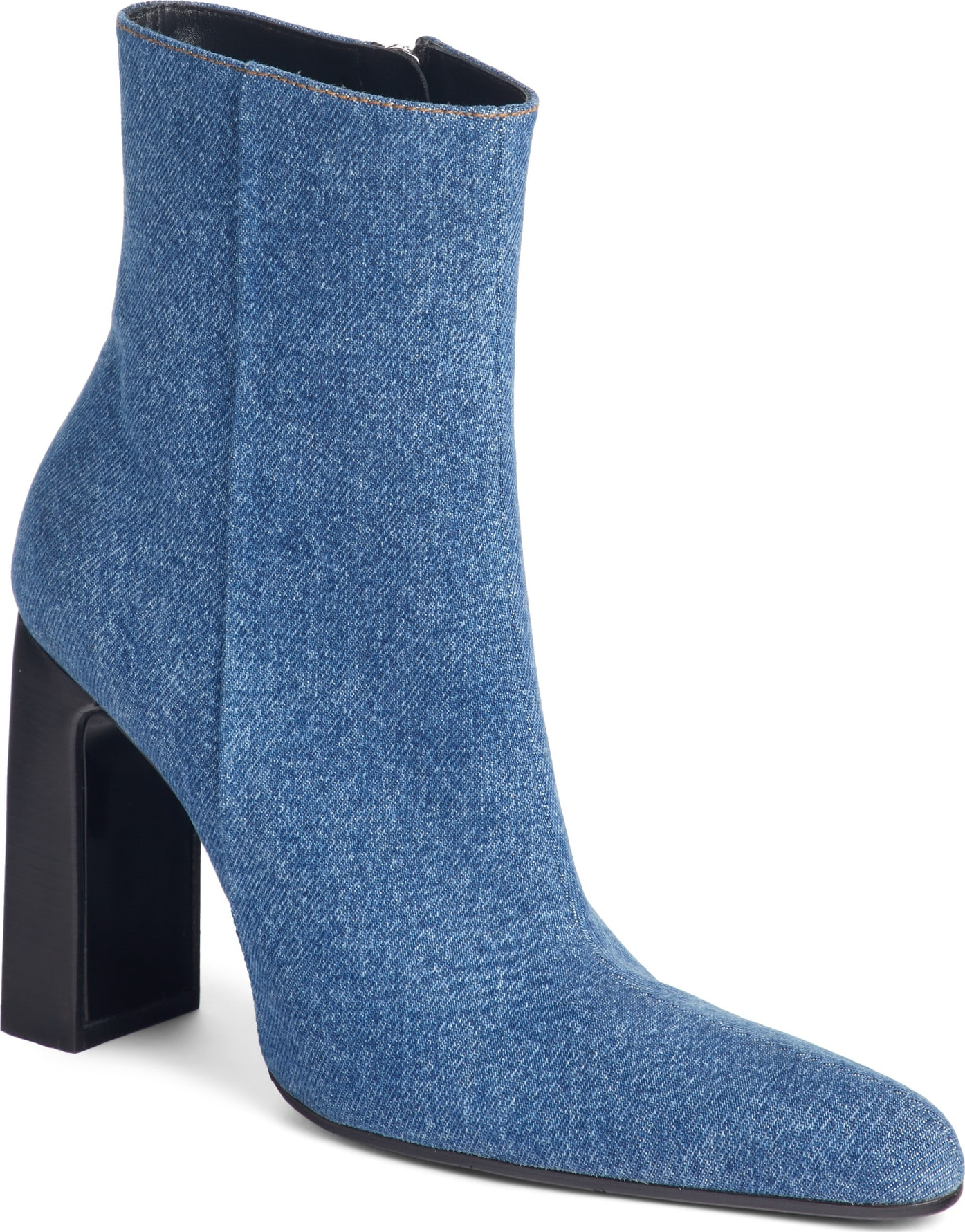 Balenciaga Block Heel Denim Bootie