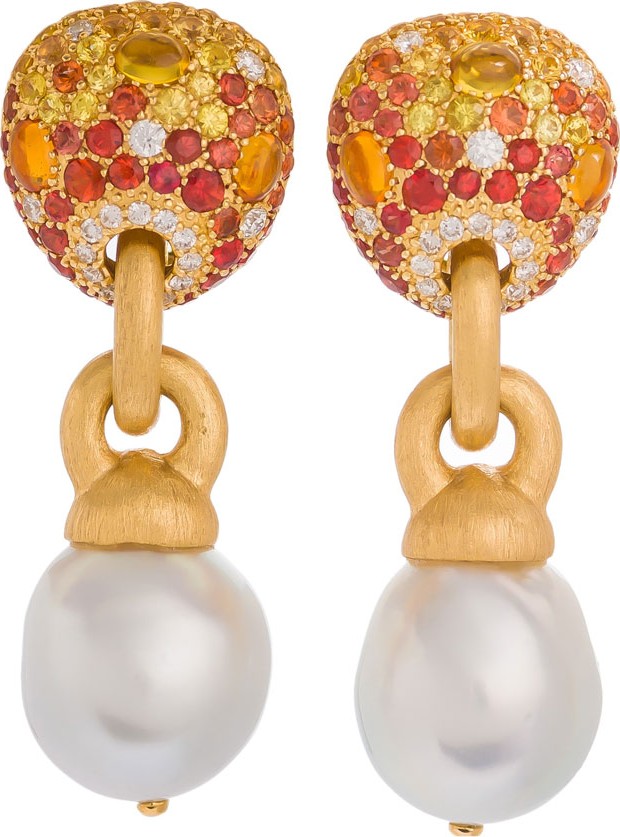 Margot McKinney 18k Sapphire & Baroque Pearl Drop Earrings