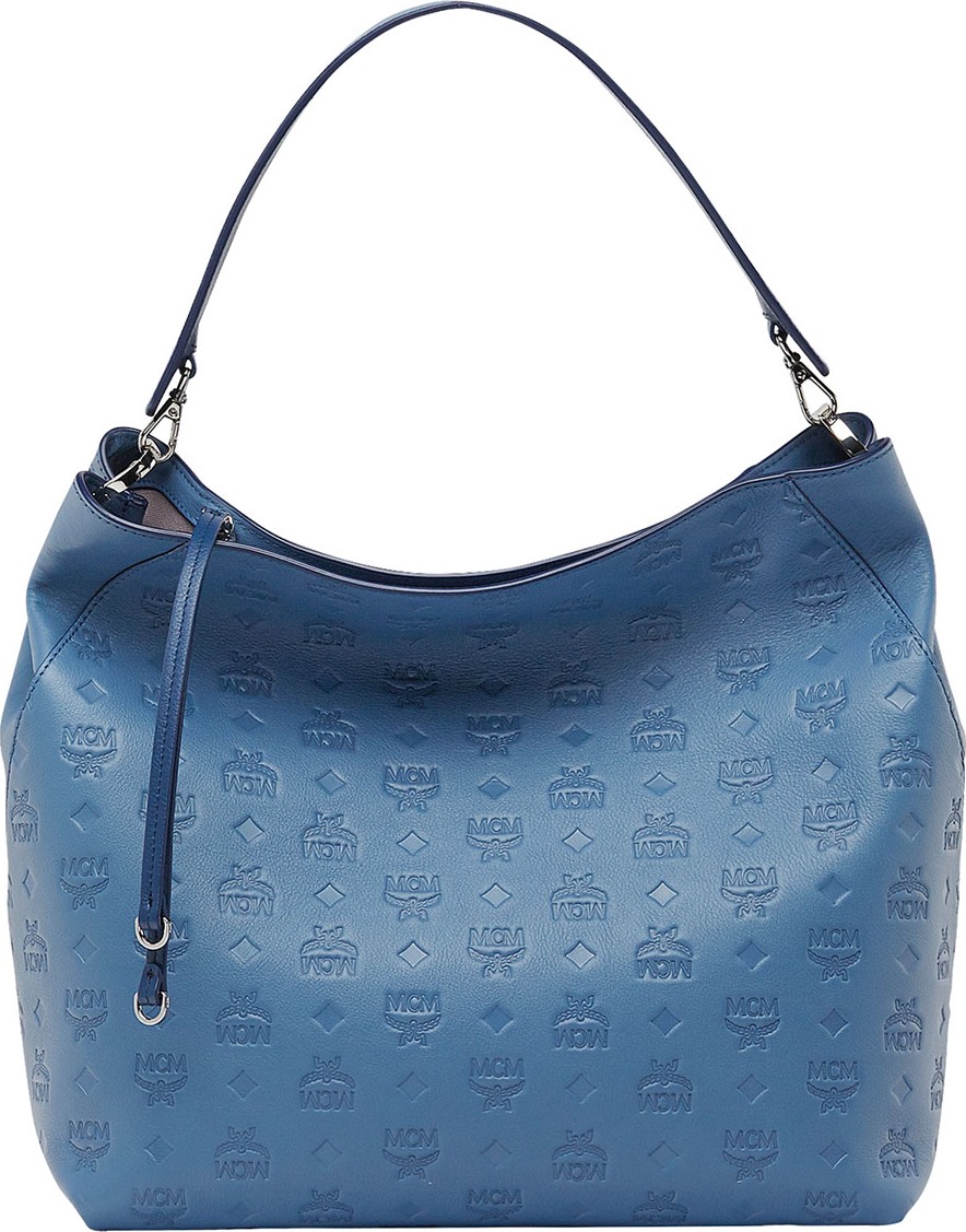 MCM Klara Large Monogrammed Leather Hobo Bag