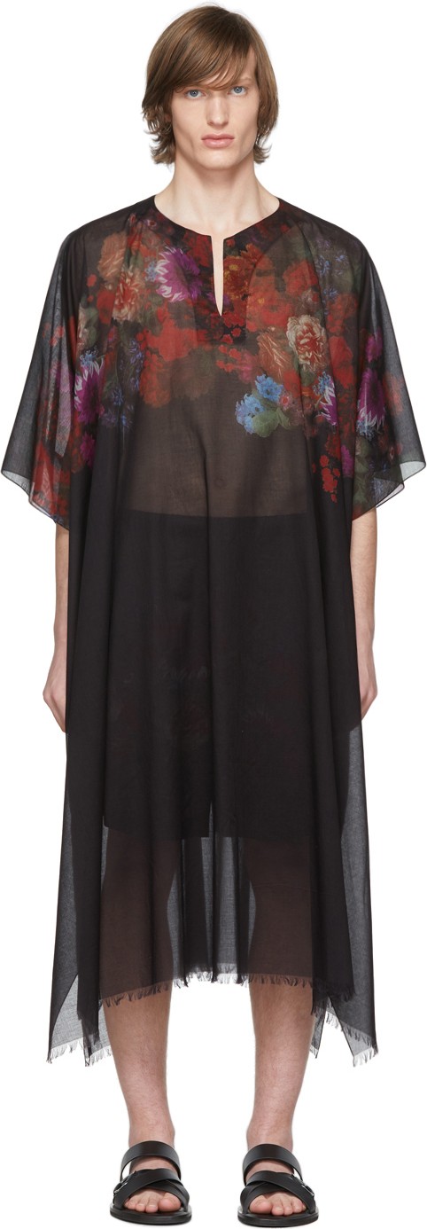 Dries Van Noten Black & Multicolor Carland Tunique Shirt