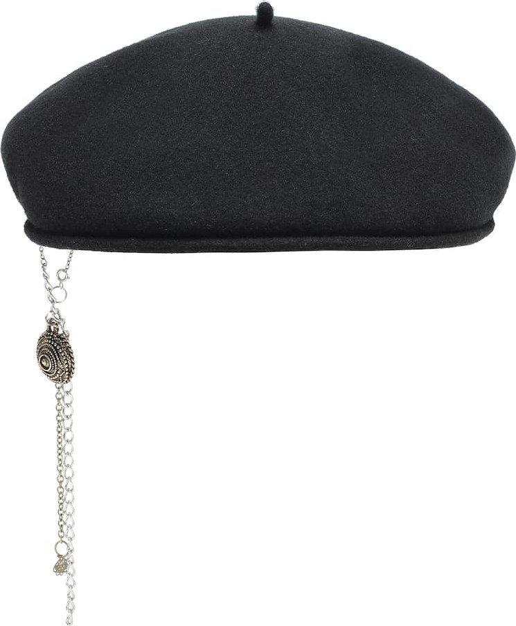 Marine Serre Embellished wool beret