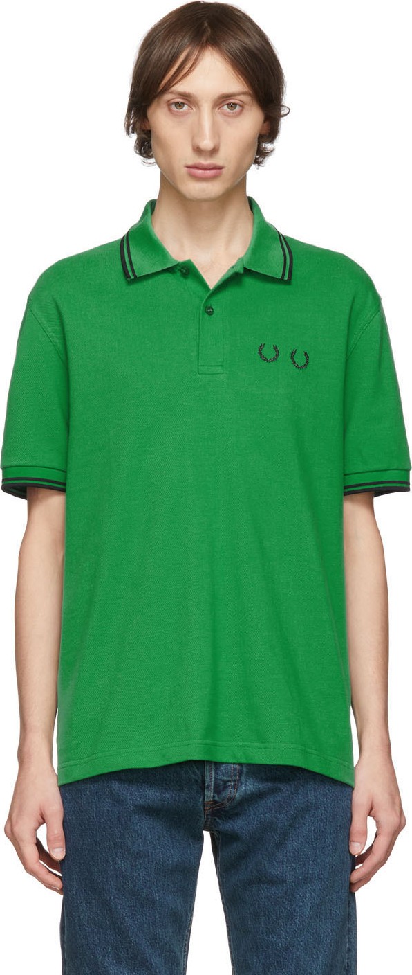 Comme des Garçons Homme Deux Green Fred Perry Edition Piqué Polo