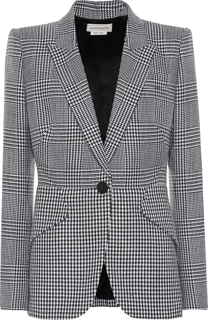 Alexander McQueen Houndstooth wool blazer