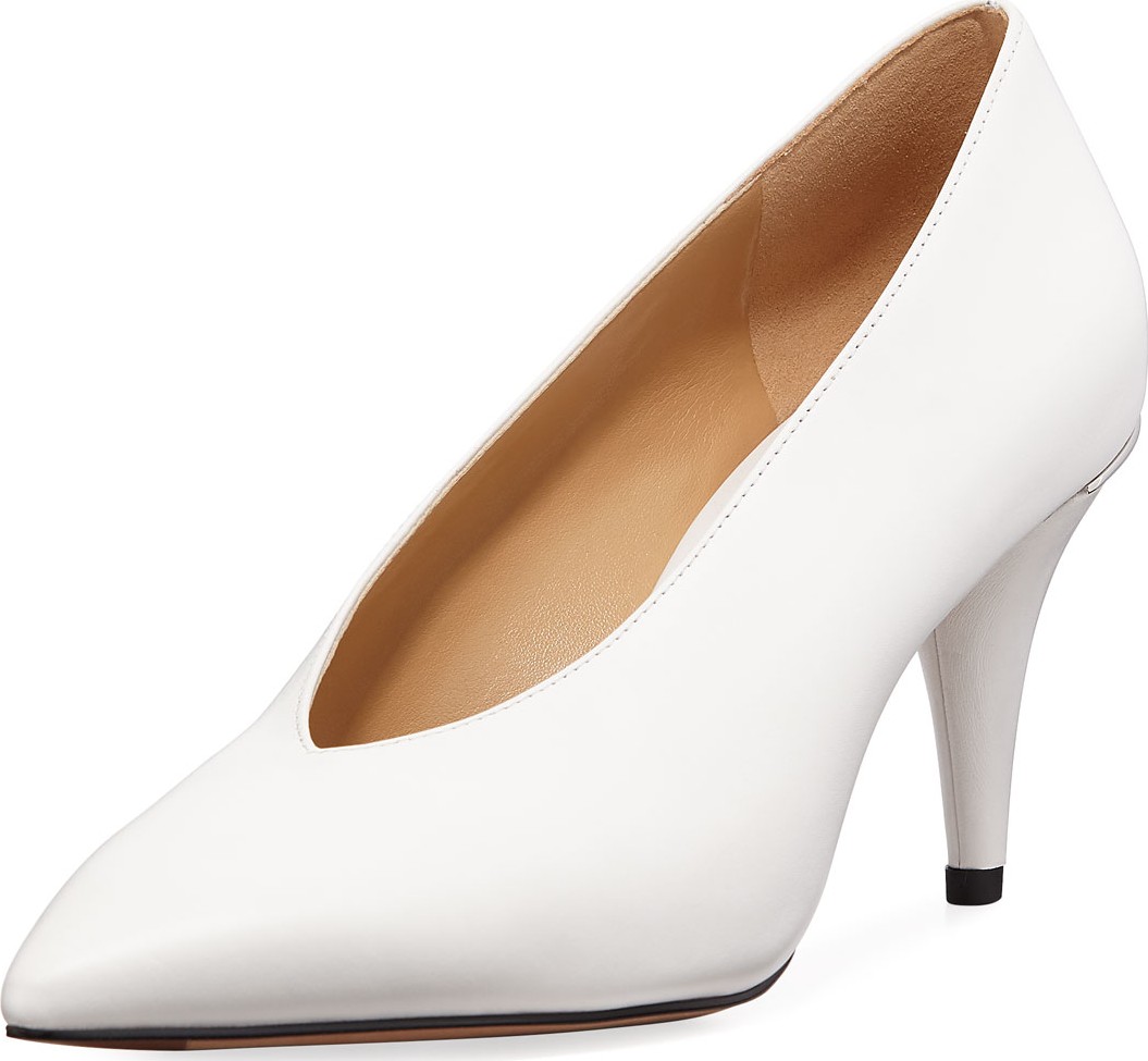 MICHAEL MICHAEL KORS Lizzy Mid-Heel Choked-Up Leather Pumps