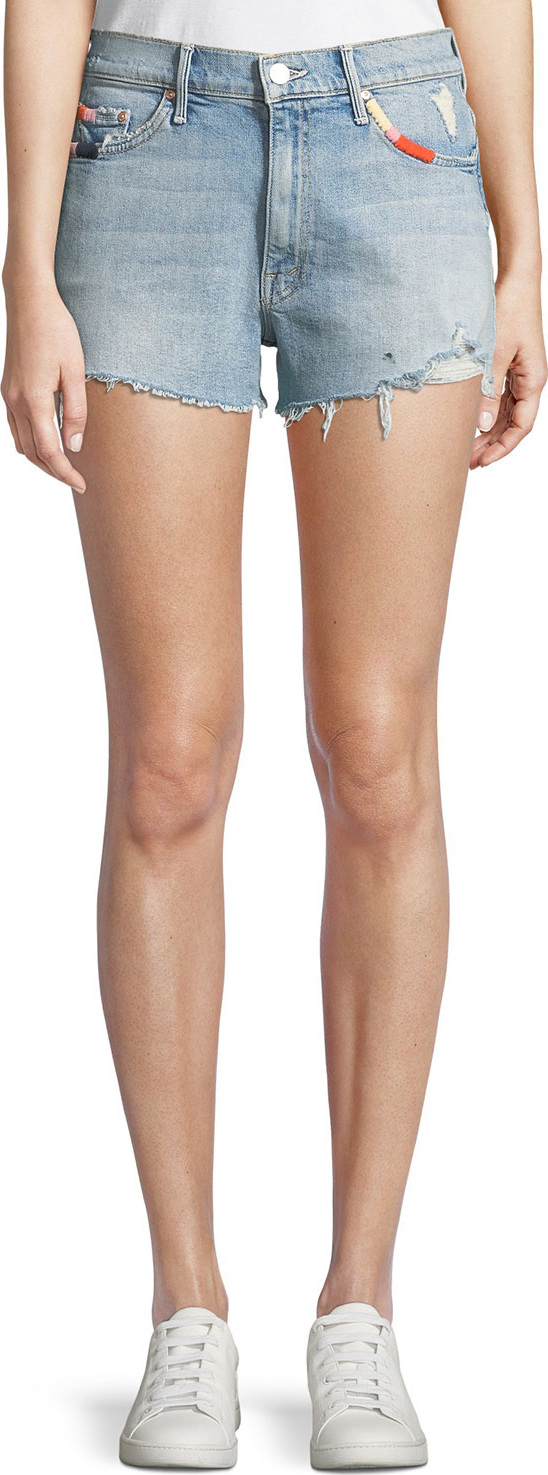 MOTHER Easy Does It Frayed Denim Shorts