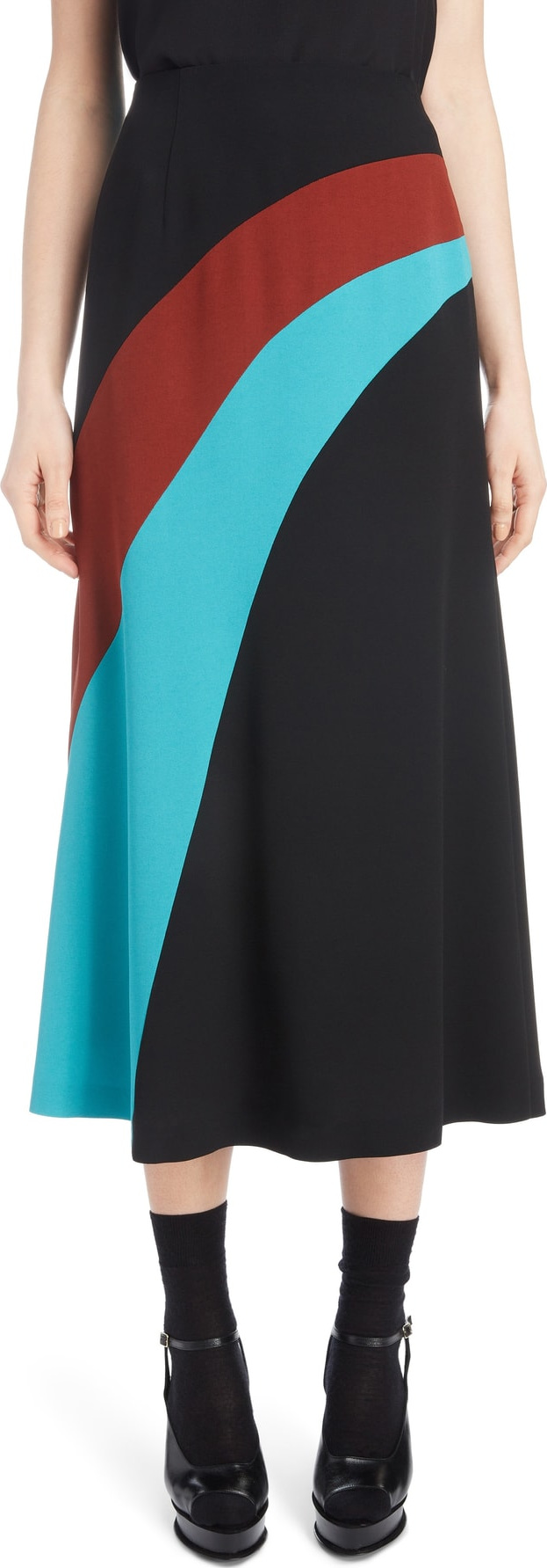 Dries Van Noten Curved Inset Midi Skirt
