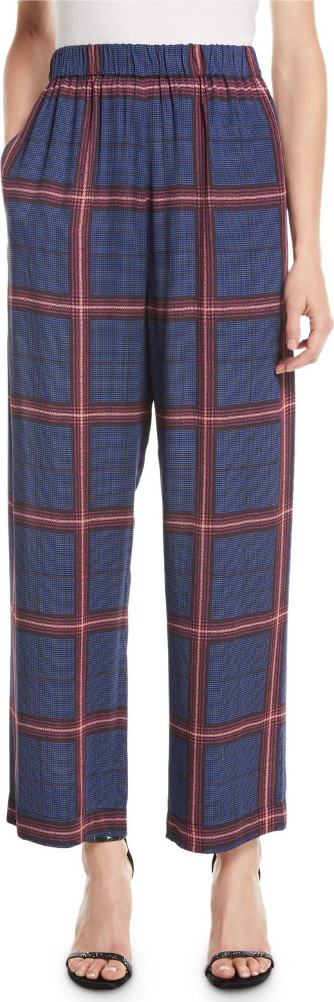 Camilla And Marc Alaine Pull-On Trousers in Plaid