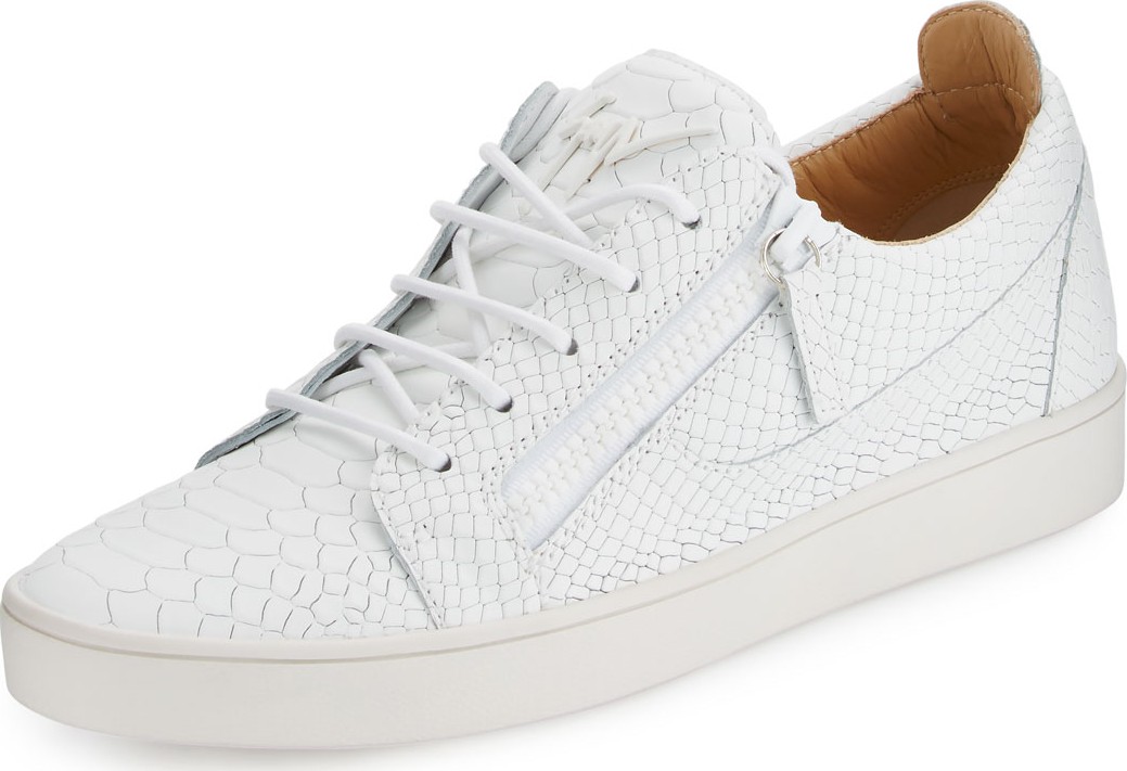 Giuseppe Zanotti Men's Croc-Embossed Leather Low-Top Sneakers Giuseppe Zanotti Men's Croc-Embossed Leather Low-Top Sneakers