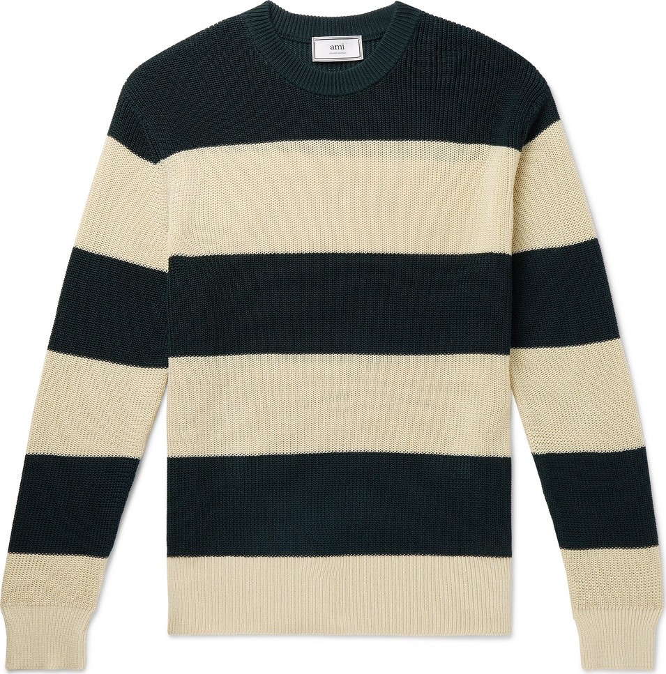 AMI Striped Cotton Sweater