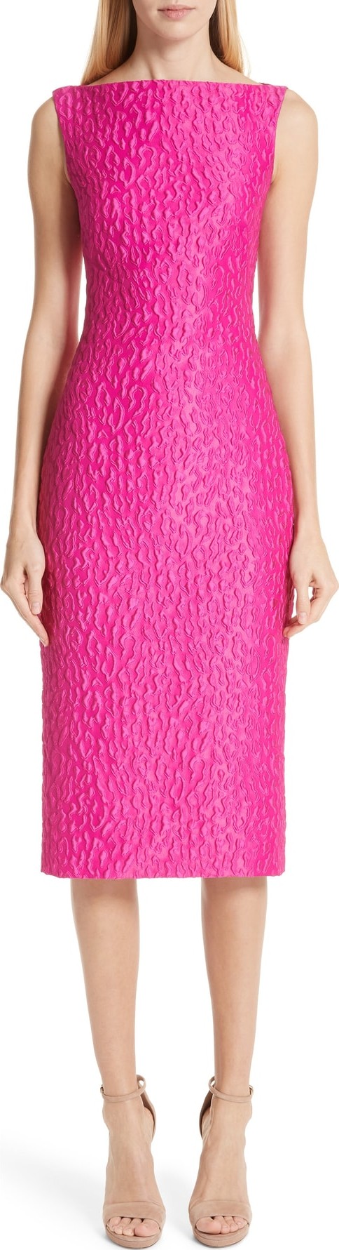 Brandon Maxwell Leo Jacquard Sheath Dress