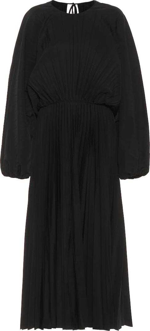 Valentino Pleated cotton-blend dress