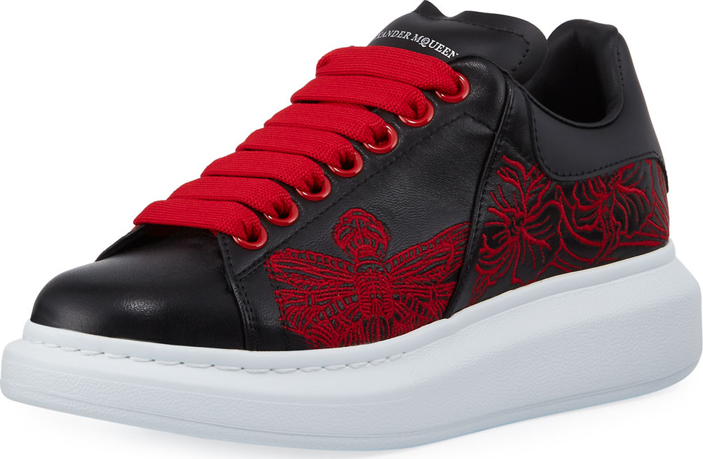 Alexander McQueen Pelle Embroidered Low-Top Sneakers