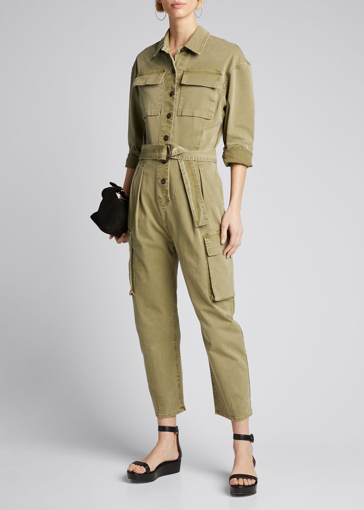 FRAME DENIM Safari Boiler Belted Jumpsuit