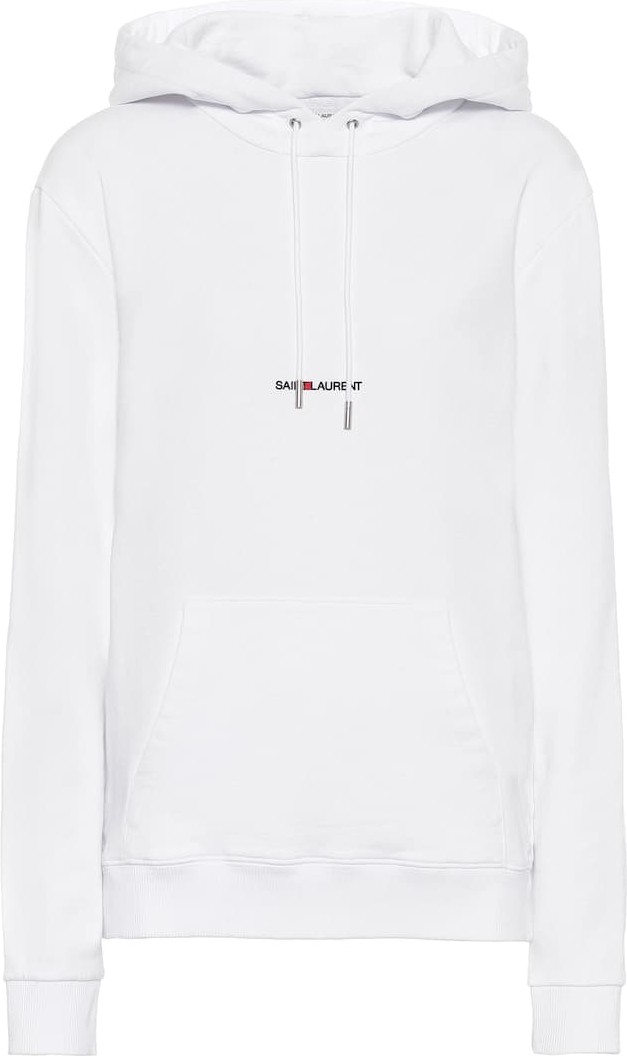 Saint Laurent Logo cotton-jersey hoodie