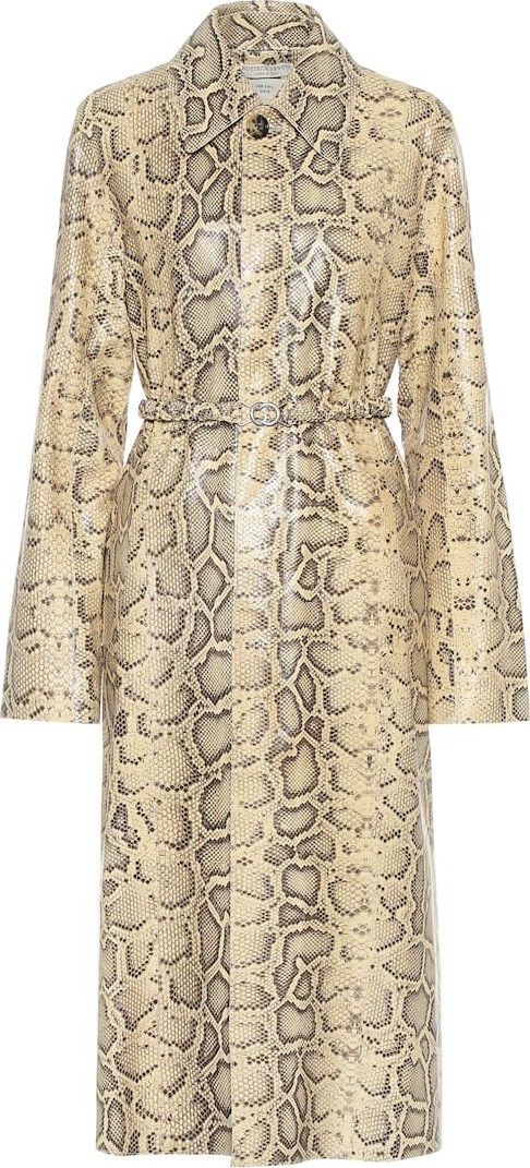 Bottega Veneta Snake-effect leather coat