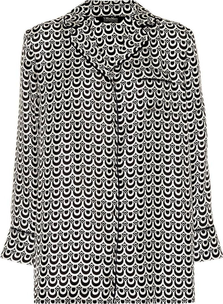 Max Mara Zermat printed silk pajama shirt