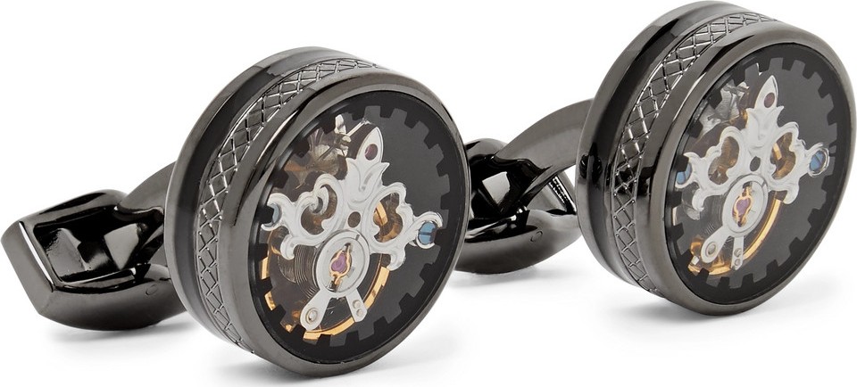 Tateossian Tourbillon Gear Gunmetal-Plated Cufflinks