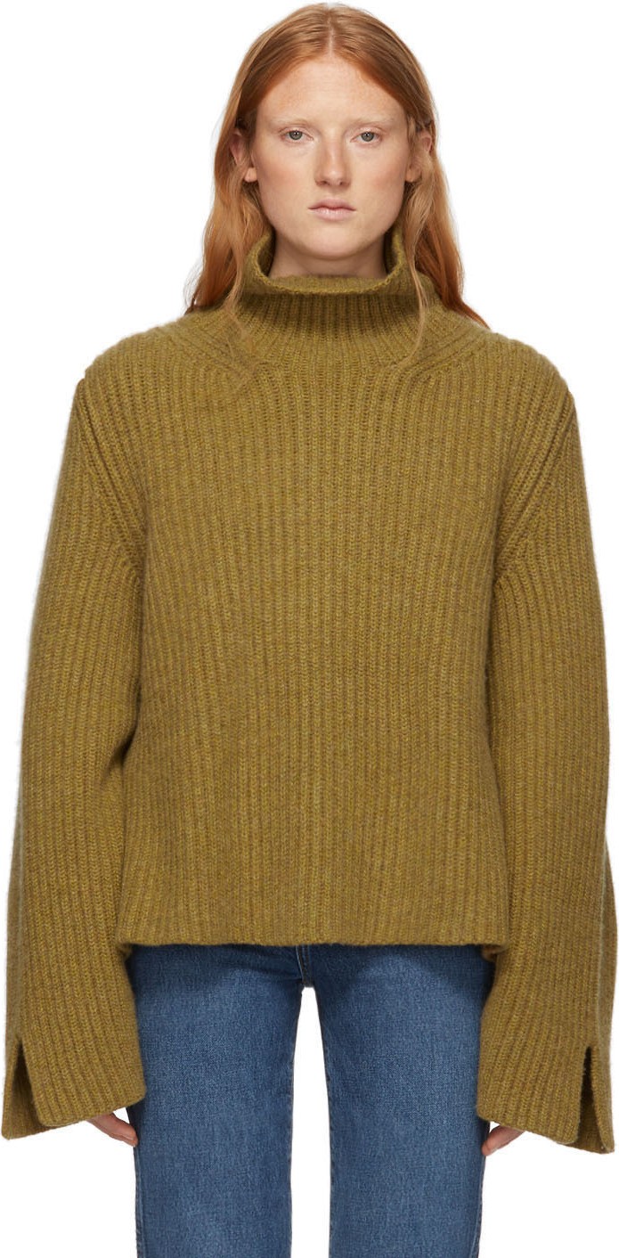 Khaite Khaki Cashmere Molly Turtleneck