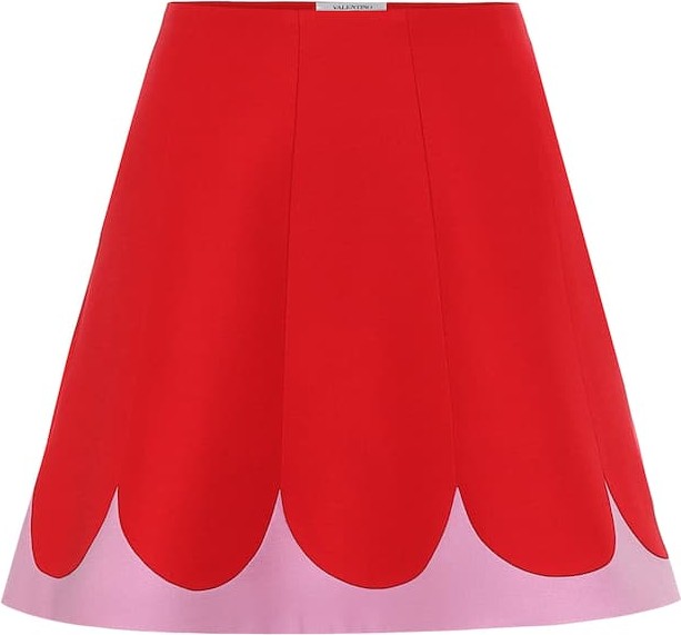 Valentino Wool-blend crêpe skirt