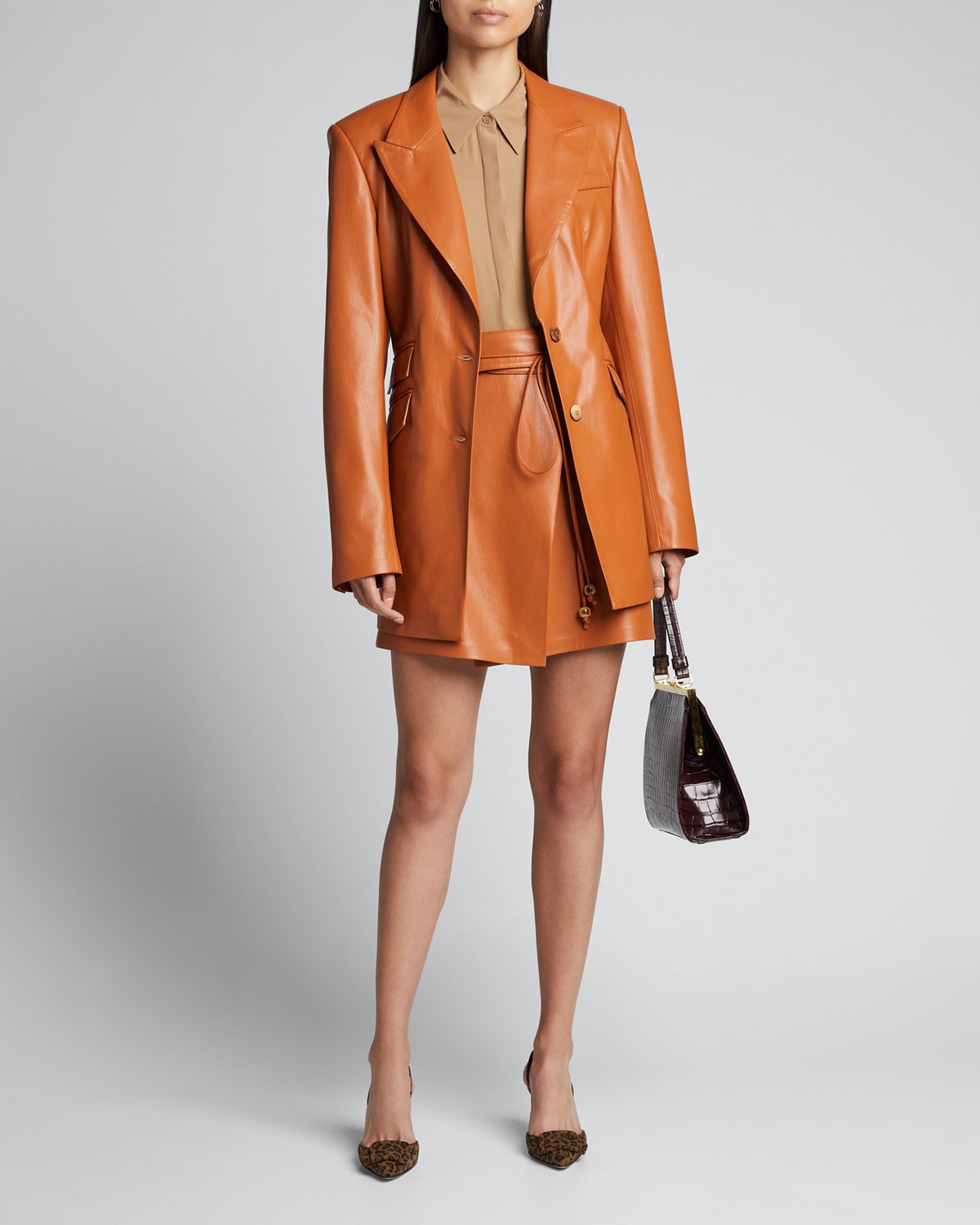 Nanushka Cancun Vegan Leather Blazer