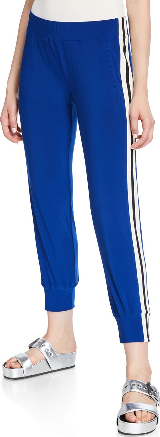 Norma Kamali Side-Stripe Sporty Jogger Pants