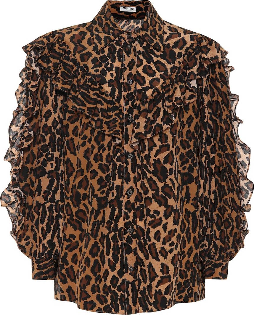 Miu Miu Leopard-printed silk shirt