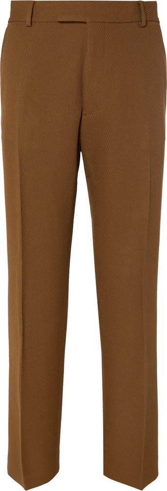Dries Van Noten Light-Brown Pennel Textured-Wool Suit Trousers