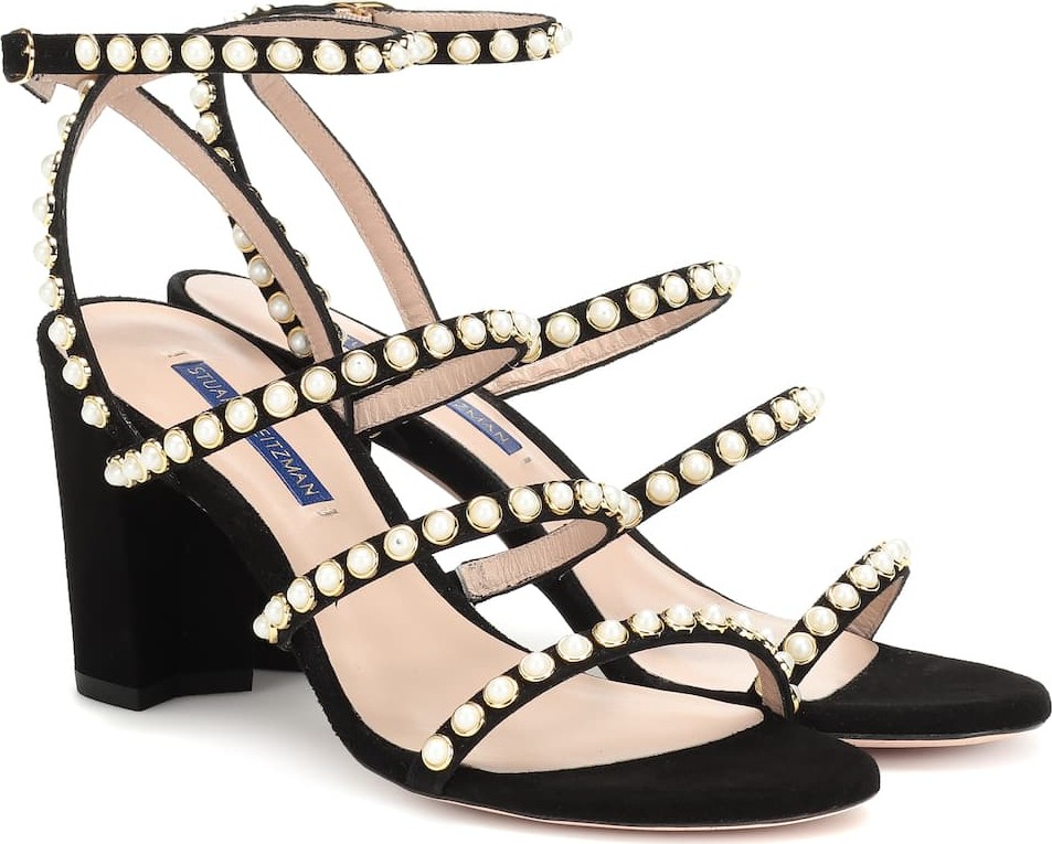 Stuart Weitzman Perrine embellished suede sandals