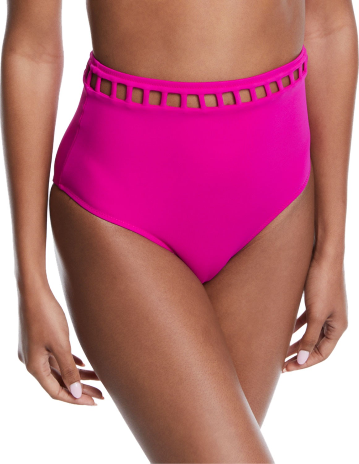 OYE Swimwear Ela Cutout High-Waist Bikini Swim Bottoms