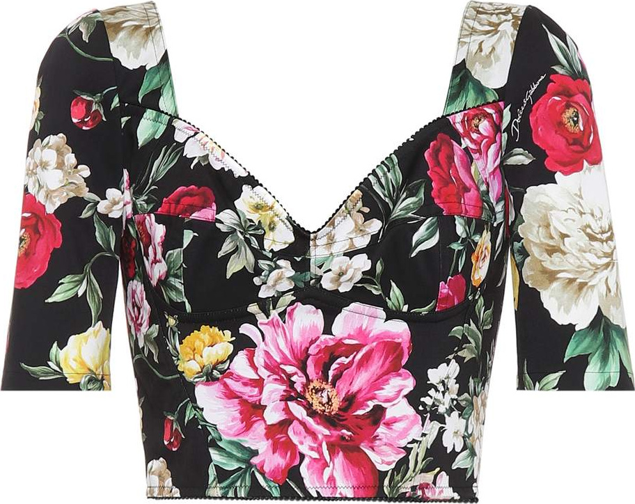 Dolce & Gabbana Floral-printed crop top