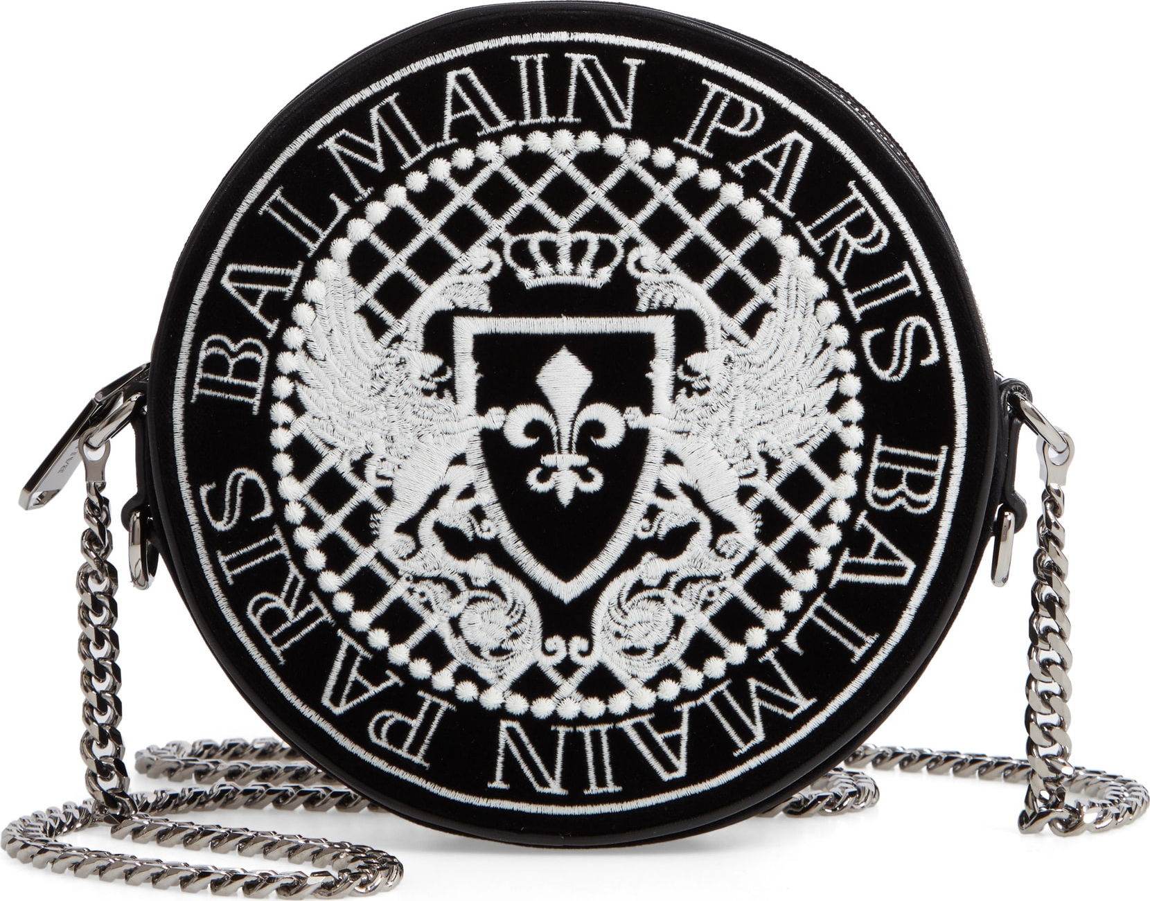 Balmain Disco Glow-in-the-Dark Velvet Crossbody Bag