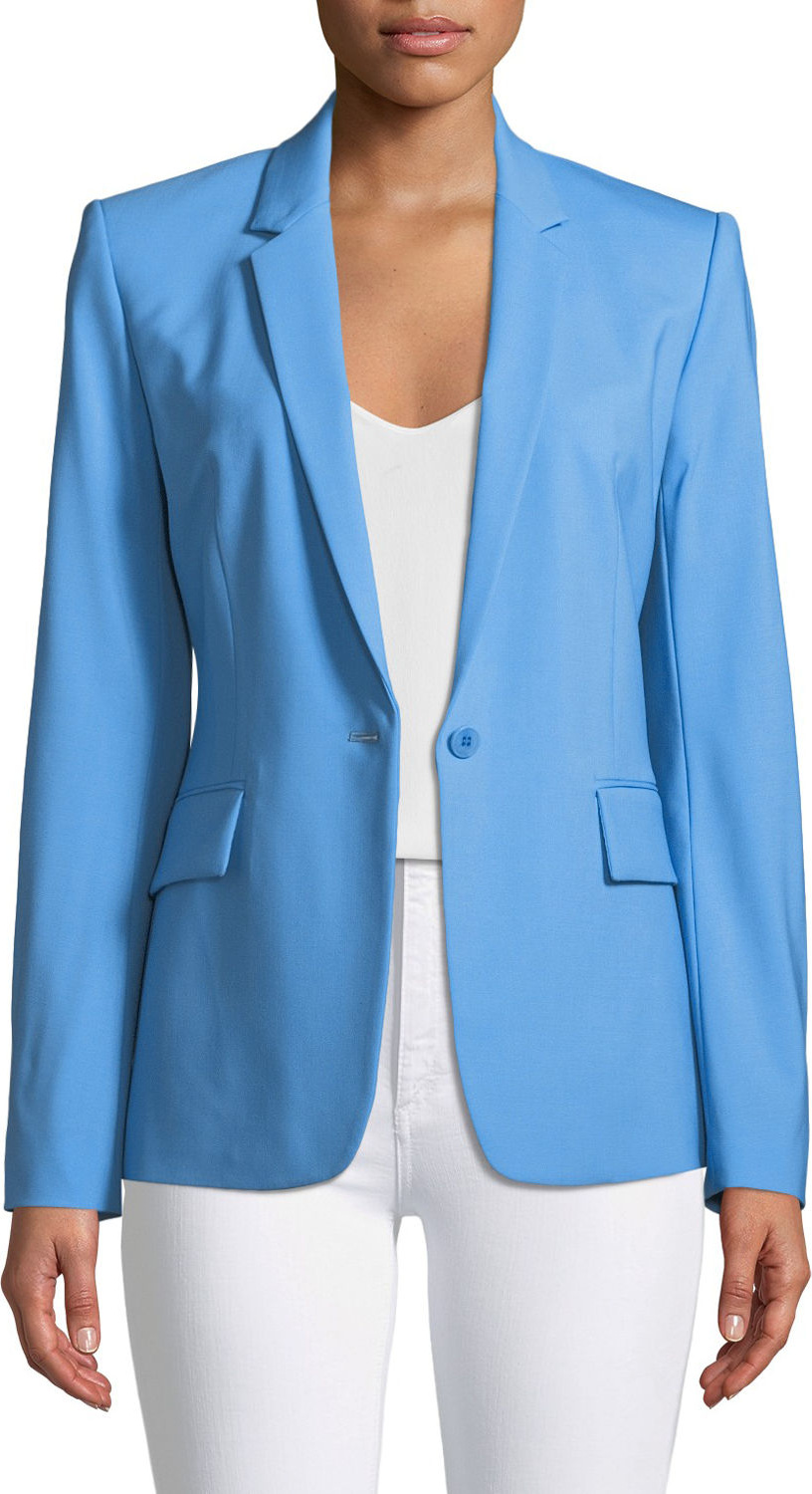 Theory Essential One-Button Stretch-Wool Jacket Theory Essential One-Button Stretch-Wool Jacket