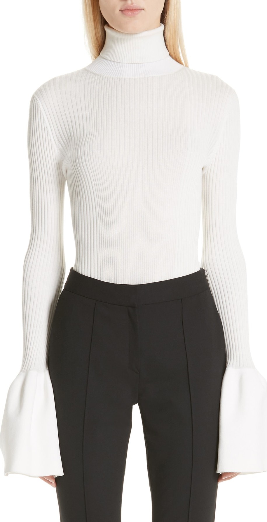 Alexander Wang Flare Cuff Ribbed Sweater