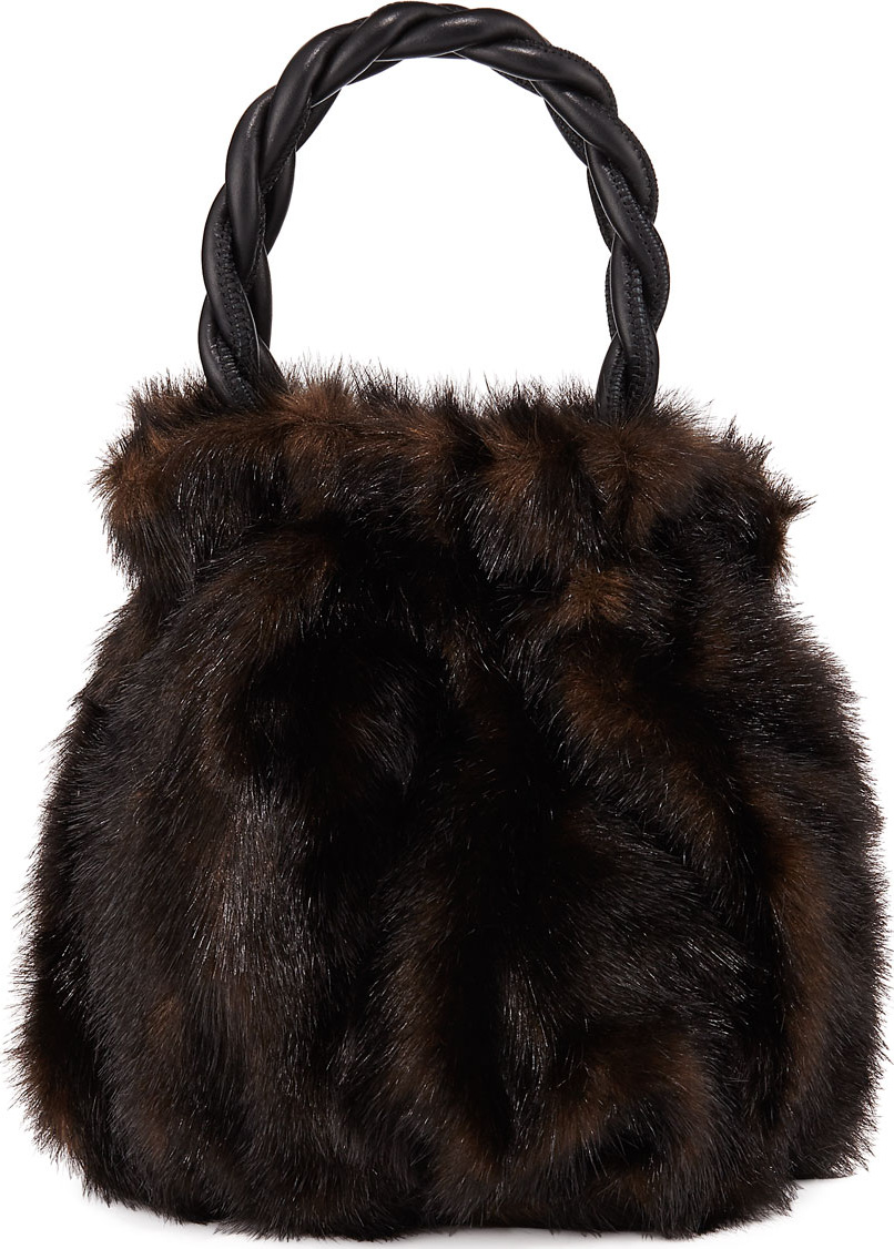 Staud Grace Faux Mink Top-Handle Bag