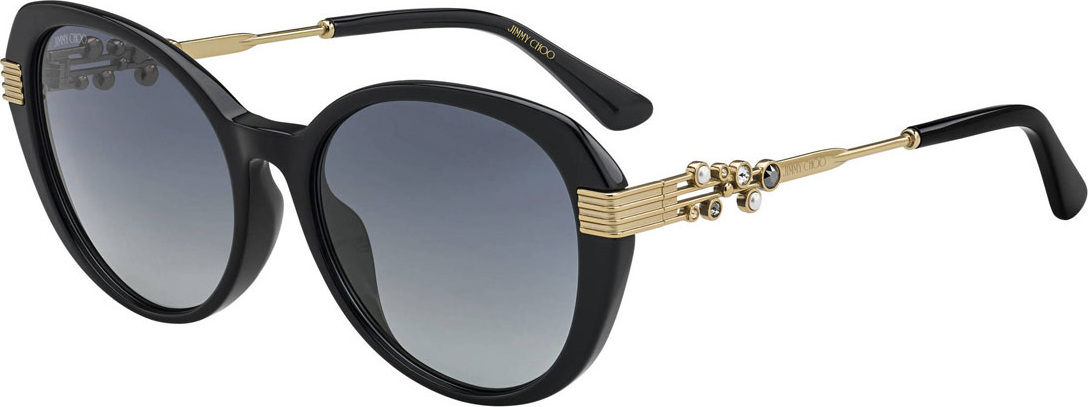 Jimmy Choo Orlyfs Square Crystal-Trim Sunglasses