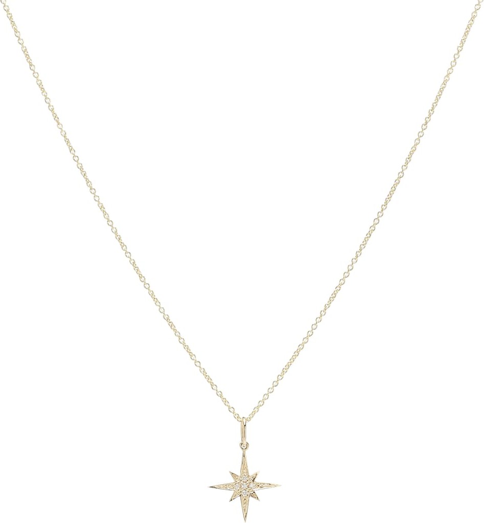 Sydney Evan Starburst Small 14kt yellow gold and diamond necklace
