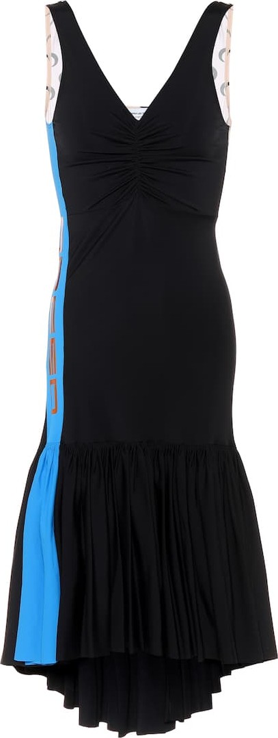 Marine Serre Asymmetric stretch-jersey dress
