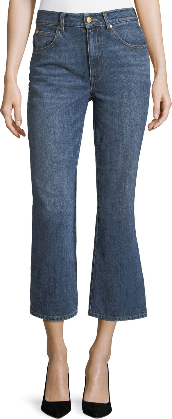 Co Mid-Rise Cropped Boot-Cut Jeans